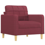 Ensemble de canapés 4 pcs avec coussins Rouge bordeaux Tissu