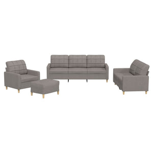 Ensemble de canapés 4 pcs avec coussins Taupe Tissu