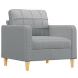 Ensemble de canapés 3 pcs coussins gris clair tissu