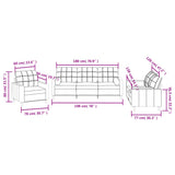 Ensemble de canapés 3 pcs coussins gris foncé tissu