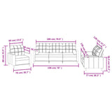 Ensemble de canapés 3 pcs avec coussins crème tissu