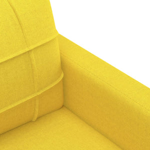 Ensemble de canapés 3 pcs avec coussins jaune clair tissu