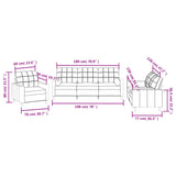 Ensemble de canapés 3 pcs avec coussins jaune clair tissu