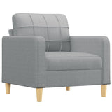 Ensemble de canapés 4 pcs coussins gris clair tissu