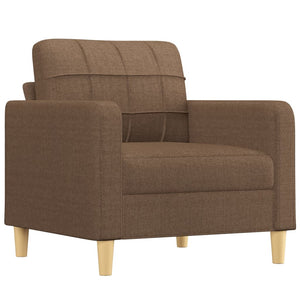 Ensemble de canapés 4 pcs avec coussins marron tissu