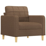 Ensemble de canapés 4 pcs avec coussins marron tissu