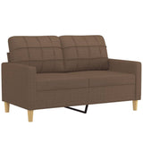 Ensemble de canapés 4 pcs avec coussins marron tissu