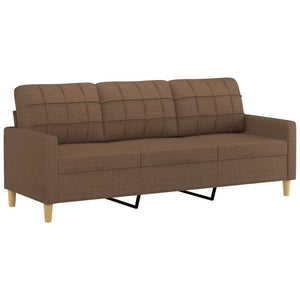 Ensemble de canapés 4 pcs avec coussins marron tissu