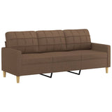 Ensemble de canapés 4 pcs avec coussins marron tissu