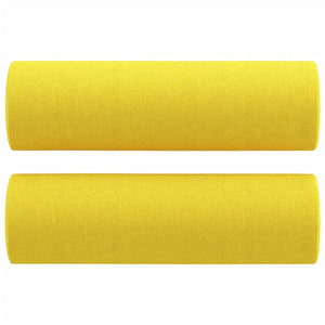 Ensemble de canapés 4 pcs avec coussins jaune clair tissu