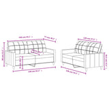 Ensemble de canapés 2 pcs avec coussins Gris foncé Tissu