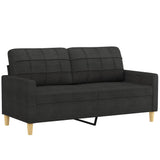 Ensemble de canapés 2 pcs avec coussins Noir Tissu