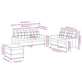 Ensemble de canapés 3 pcs avec coussins Gris clair Tissu