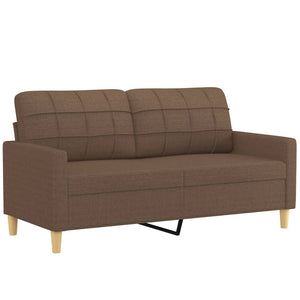 Ensemble de canapés 3 pcs avec coussins Marron Tissu