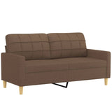 Ensemble de canapés 3 pcs avec coussins Marron Tissu