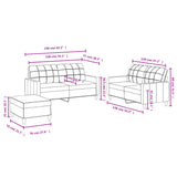 Ensemble de canapés 3 pcs avec coussins Marron Tissu