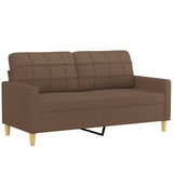 Ensemble de canapés 2 pcs avec coussins marron tissu