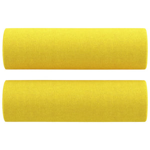 Ensemble de canapés 2 pcs avec coussins jaune clair tissu