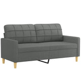 Ensemble de canapés 3 pcs coussins gris foncé tissu