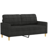 Ensemble de canapés 3 pcs avec coussins noir tissu