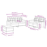 Ensemble de canapés 3 pcs avec coussins noir tissu