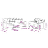 Ensemble de canapés 2 pcs avec coussins Gris clair Tissu