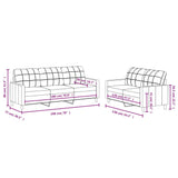 Ensemble de canapés 2 pcs avec coussins Crème Tissu