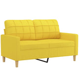 Ensemble de canapés 2 pcs avec coussins Jaune clair Tissu