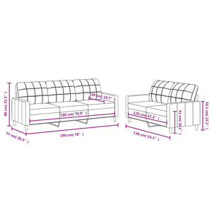 Ensemble de canapés 2 pcs avec coussins Jaune clair Tissu