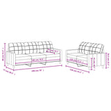 Ensemble de canapés 2 pcs avec coussins Jaune clair Tissu