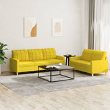 Ensemble de canapés 2 pcs avec coussins Jaune clair Tissu