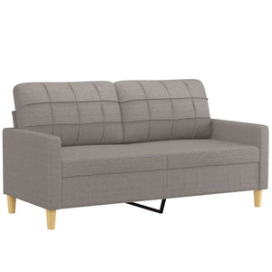 Ensemble de canapés 2 pcs avec coussins Taupe Tissu