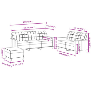 Ensemble de canapés 3 pcs avec coussins Gris foncé Tissu