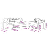 Ensemble de canapés 2 pcs coussins gris foncé tissu