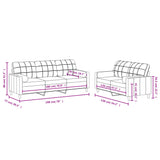 Ensemble de canapés 2 pcs avec coussins noir tissu