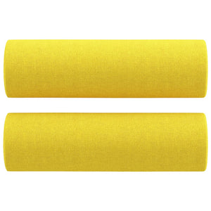 Ensemble de canapés 2 pcs avec coussins jaune clair tissu