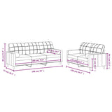 Ensemble de canapés 2 pcs avec coussins rouge bordeaux tissu