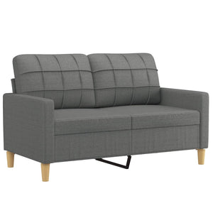 Ensemble de canapés 3 pcs coussins gris foncé tissu