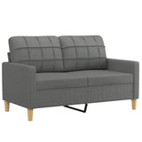 Ensemble de canapés 3 pcs coussins gris foncé tissu