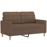Ensemble de canapés 3 pcs avec coussins marron tissu