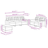 Ensemble de canapés 3 pcs avec coussins rouge bordeaux tissu