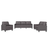 Ensemble de canapés 3 pcs avec coussins Gris Similicuir