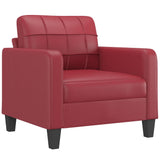 Ensemble de canapés 3 pcs et coussins Rouge bordeaux Similicuir