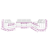 Ensemble de canapés 3 pcs et coussins Rouge bordeaux Similicuir