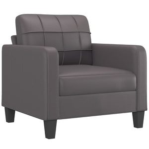 Ensemble de canapés 4 pcs avec coussins Gris Similicuir