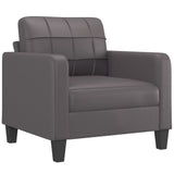 Ensemble de canapés 4 pcs avec coussins Gris Similicuir