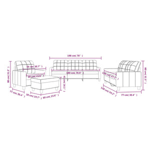 Ensemble de canapés 4 pcs et coussins Rouge bordeaux Similicuir