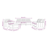 Ensemble de canapés 4 pcs et coussins Rouge bordeaux Similicuir