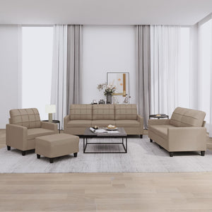 Ensemble de canapés 4 pcs avec coussins Cappuccino Similicuir