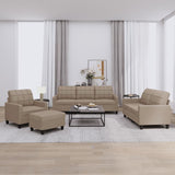 Ensemble de canapés 4 pcs avec coussins Cappuccino Similicuir